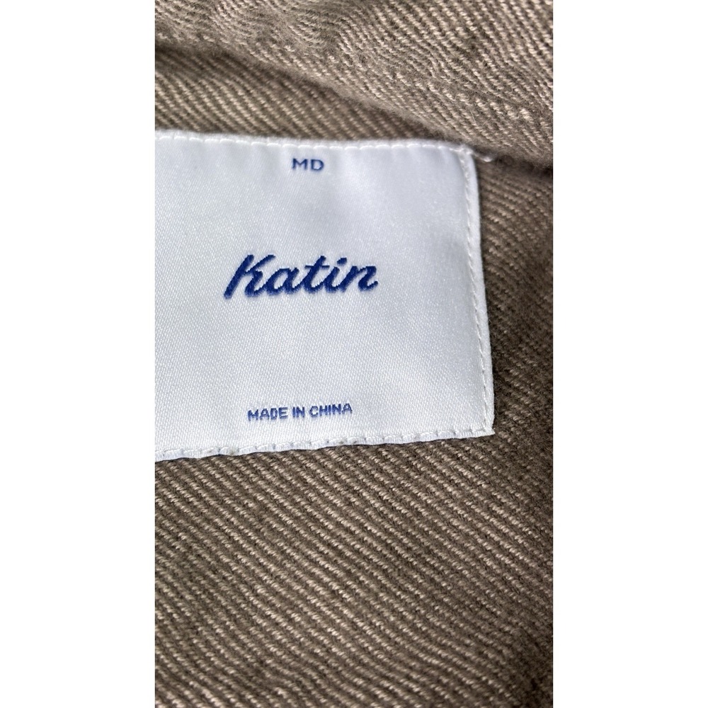 Katin Mens Flannel Shirt Medium Brown Long Sleeve Cotton Button Up A10-882 - Picture 3 of 9